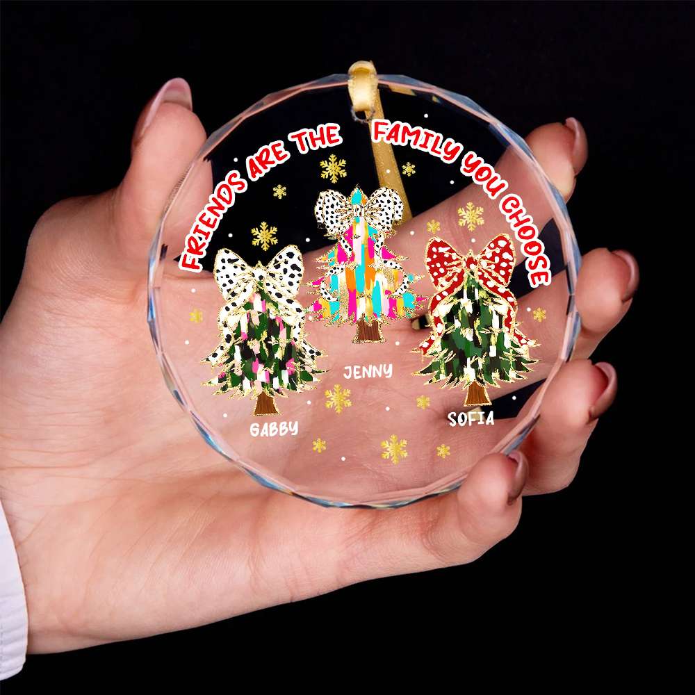 Personalized Christmas Tree Crystal Ornament for Friends Ornament PopCulturePrints