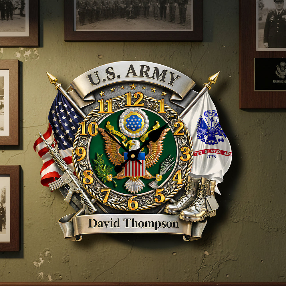 Honor The Past - Custom Veteran Wall Clock - Perfect Gift for Military Heroes Hanging Wall Clock PopCulturePrints