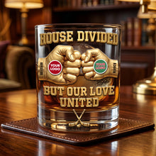 Load image into Gallery viewer, Fist Bump Dual Team Round Glass - Personalized Gift for Sport Lovers
