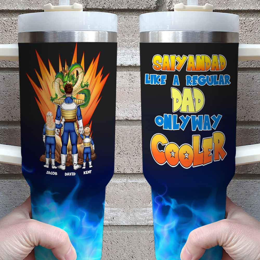 Personalized Super Dad Tumbler - Custom Dragon Design Tumbler Cup PopCulturePrints