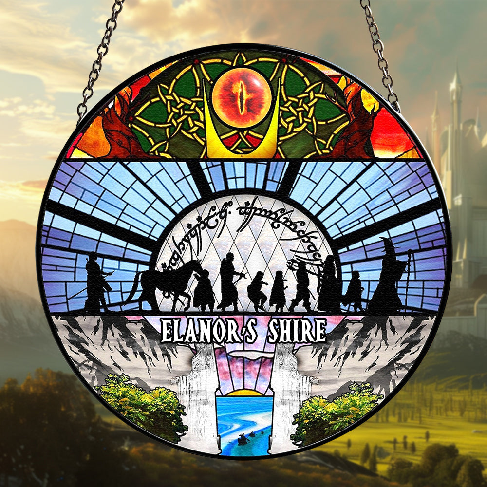 Personalized Fantasy Novel & Movie Inspired Stained Glass Ornament - Various Locations Suncatcher