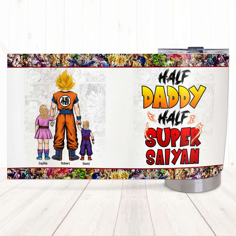 Personalized Half Daddy Half Super Saiyan Tumbler