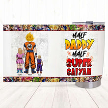 Load image into Gallery viewer, Personalized Half Daddy Half Super Saiyan Tumbler
