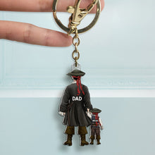 Load image into Gallery viewer, “Adventure Awaits with Dad!” - Adventure Pirates Dad Acrylic Keychain - Personalized Gift for Dad Keychains PopCulturePrints
