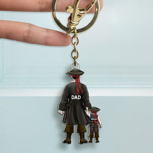“Adventure Awaits with Dad!” - Adventure Pirates Dad Acrylic Keychain - Personalized Gift for Dad Keychains PopCulturePrints