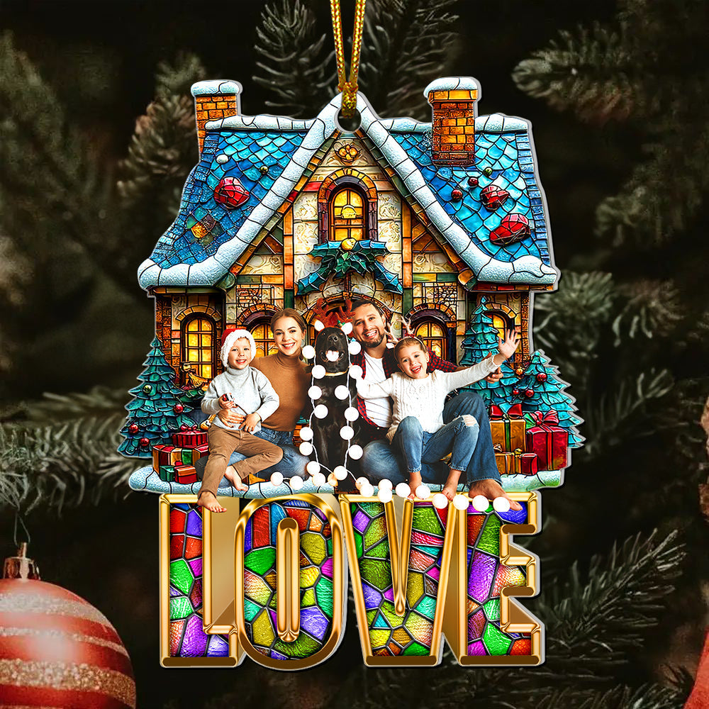 Personalized Family Photo Christmas Ornament - Cozy Holiday Home Design Ornament PopCulturePrints
