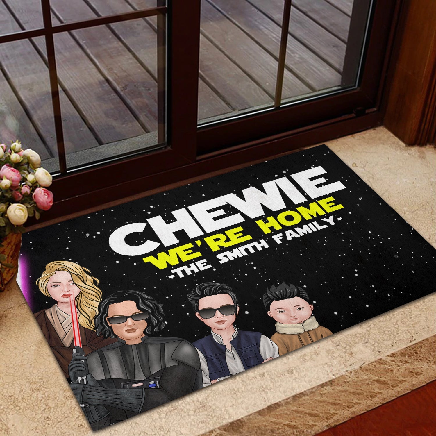 Personalized Star-Themed Family Welcome Mat Doormat PopCulturePrints