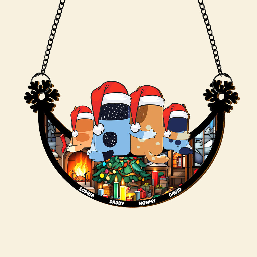 Personalized Family Christmas Suncatcher Ornament