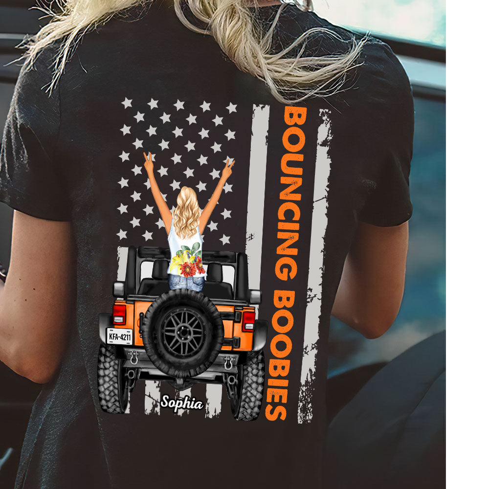 Personalized Jeep Adventure Back Print T-Shirt