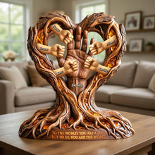 Load image into Gallery viewer, To The World, You Are A Dad - Personalized Rooted In Love Plaque - Unique Gift for Dads and Grandpas Shaped Plaques PopCulturePrints
