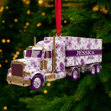 Load image into Gallery viewer, Celebrate the Journey: Elegant Semi Truck Ornament - Personalized Gifts for Truckers Ornament PopCulturePrints
