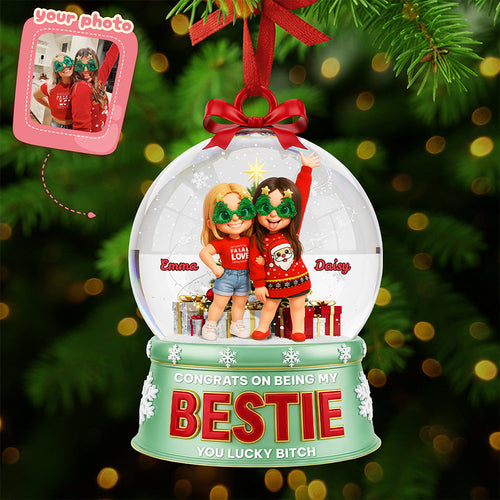 Congrats on Being My Bestie - Personalized Custom Photo Acrylic Ornament Ornament PopCulturePrints