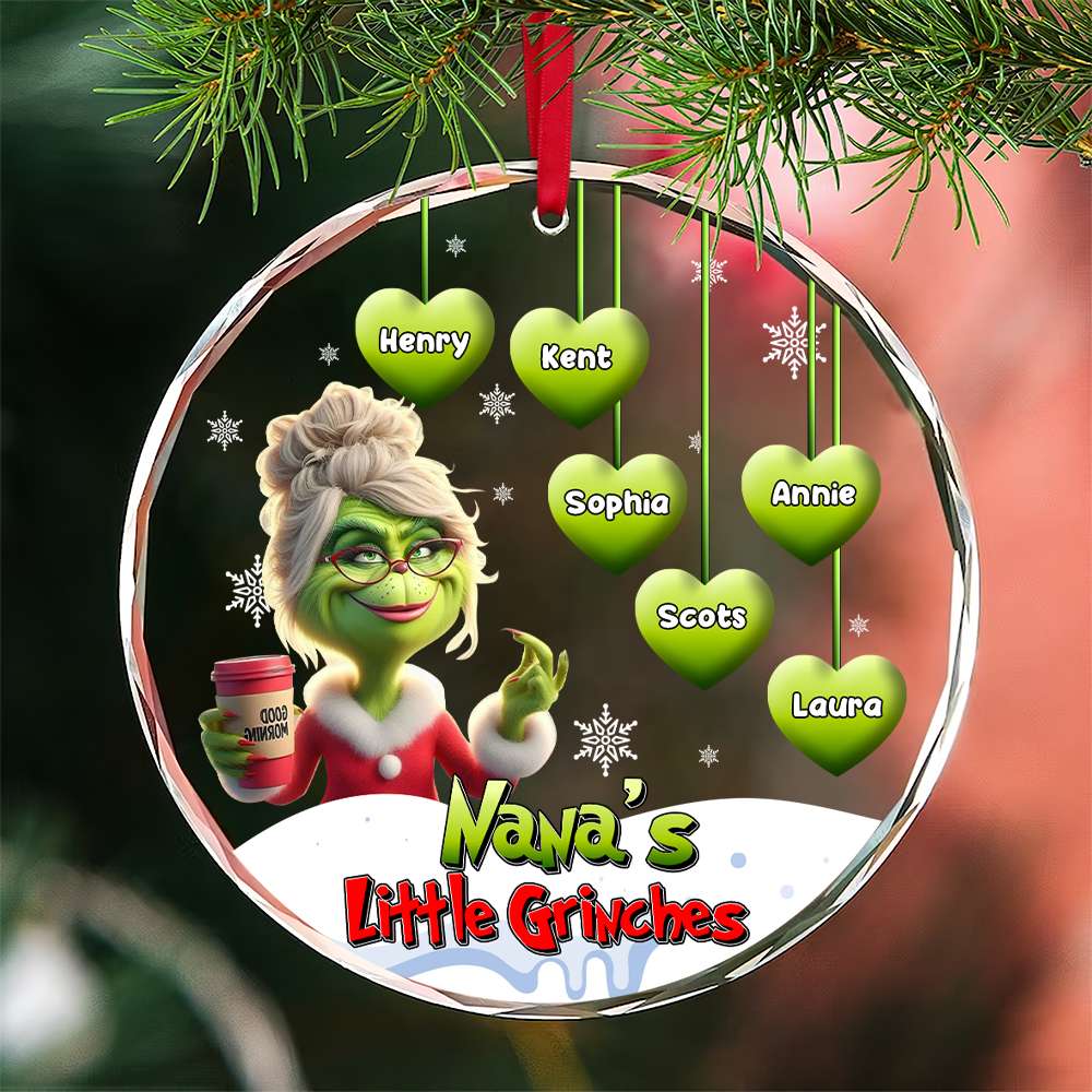 Personalized Nana's Little Grinches Christmas Ornament Ornament PopCulturePrints