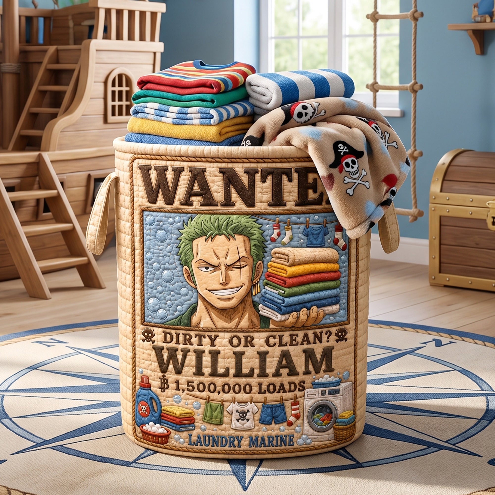 Wanted Adventure Laundry Basket - Personalized Gifts 03paqn110726 Laundry Basket PopCulturePrints