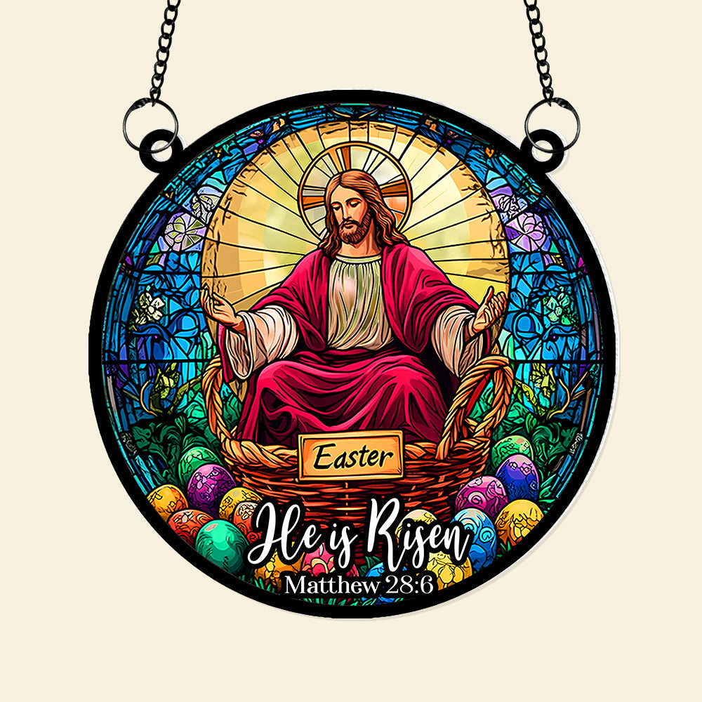 He is Risen Easter Suncatcher Ornament - Meaningful Gift Suncatcher PopCulturePrints