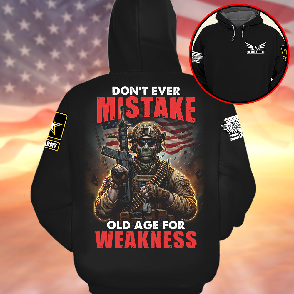 Don't Ever Mistake Old Age for Weakness - Personalized Old Warrior 3D Shirt AOP Products PopCulturePrints