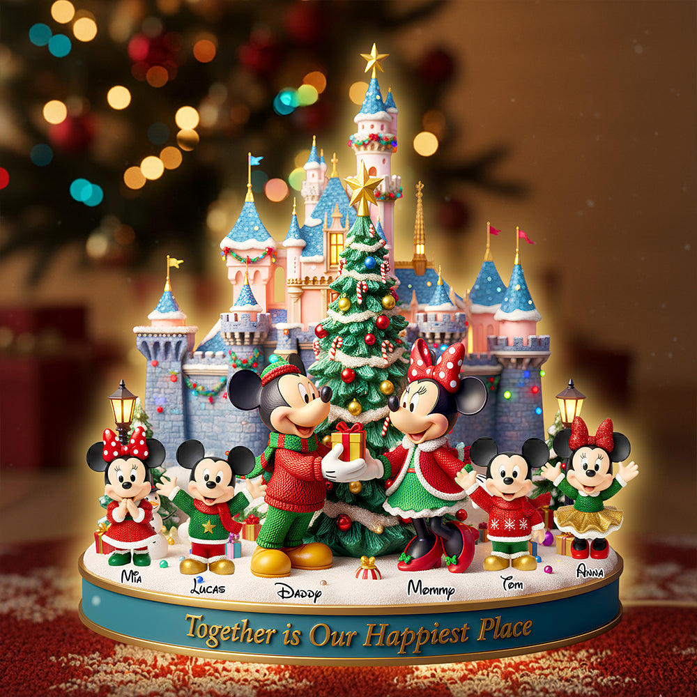 Together is Our Happiest Place - Happy Castle Light Box Personalized Gift for Families Light Box PopCulturePrints
