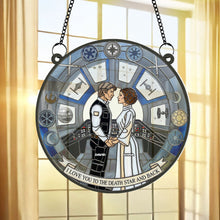 Load image into Gallery viewer, I Love You to the Death Star and Back - Galaxy Couple Suncatcher - Personalized Gift for Couples Ornament PopCulturePrints
