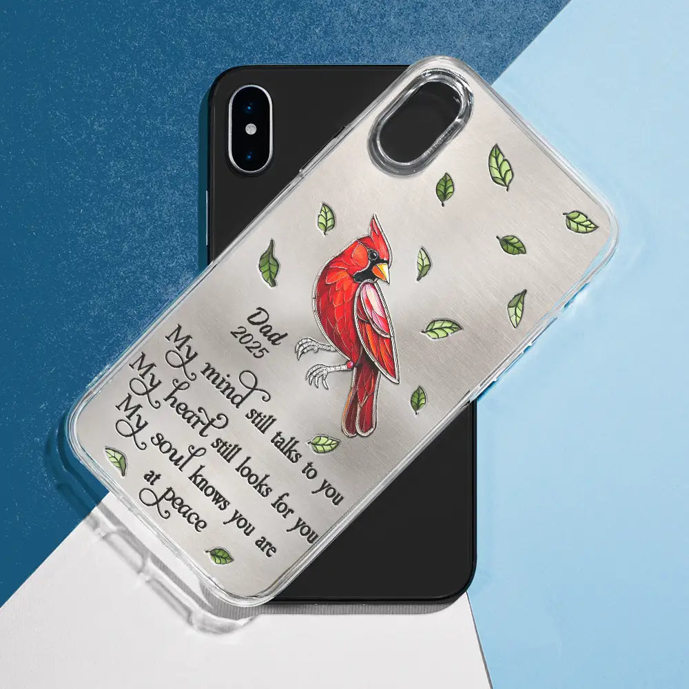 My Mind Still Talks To You - Personalized Metal Effect Printed Phone Case Clear Phone Case PopCulturePrints