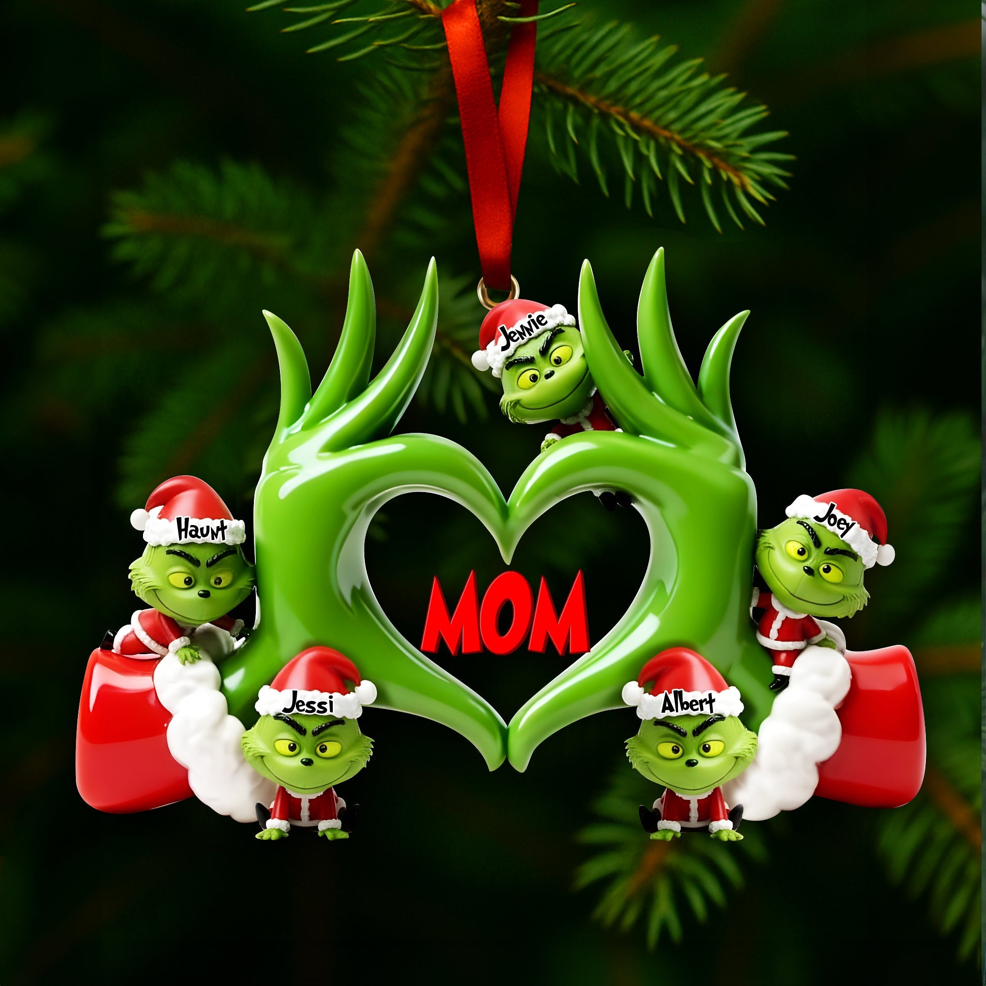 “Celebrating Love & Family” - Fun Love Christmas Ornament - Personalized Gift for Grandma & Family Members Ornament PopCulturePrints