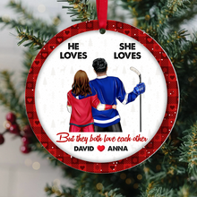 Load image into Gallery viewer, Custom Ice Hockey Lovers Ornament - Perfect Christmas and Valentine&#39;s Day Gifts Ornament PopCulturePrints
