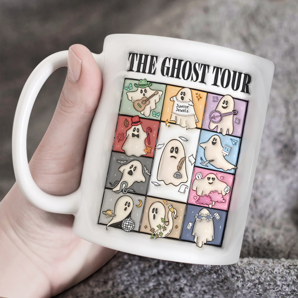 Personalized Ghost Tour Halloween Mug for Music Lovers