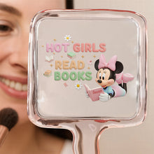 Load image into Gallery viewer, Hot Girls Read Books Handheld Mirror - Personalized Gifts for Book Lovers Mirror PopCulturePrints
