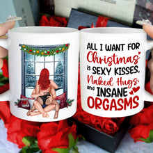 Load image into Gallery viewer, Personalized Romantic Christmas Mug Set - Sexy Kisses &amp; Warm Wishes
