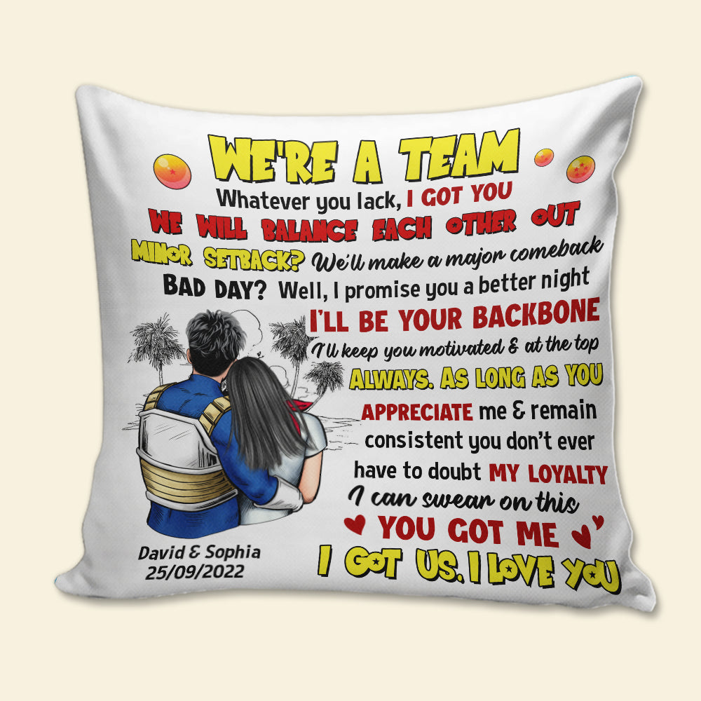 Personalized Couple's Pillow - 'I Got Us, I Love You' Pillow PopCulturePrints