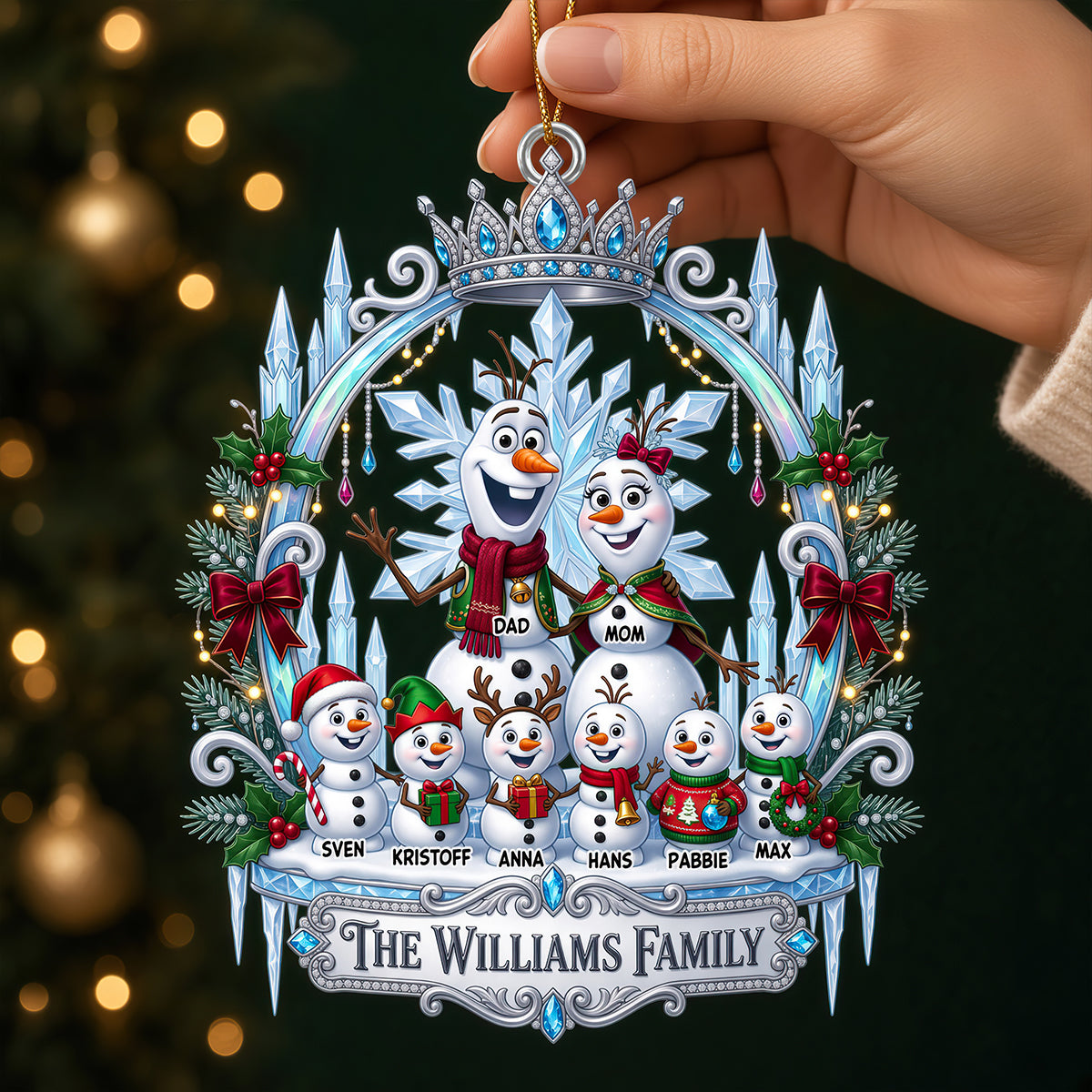 Celebrate Family Love with Our Adorable Snowman Christmas Ornament – Personalized Gifts for Everyone!