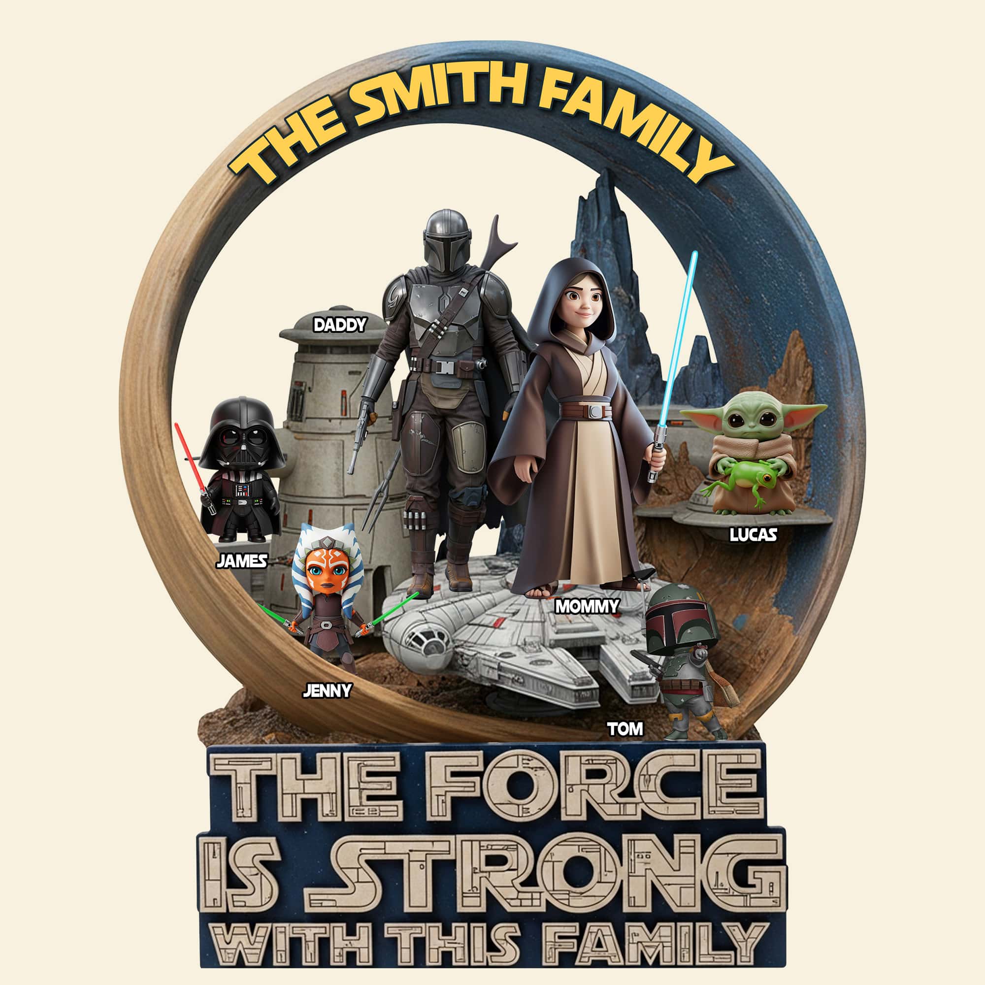 The Force Is Strong With This Family - Personalized Family Galactic Troop Acrylic Plaque Shaped Plaques PopCulturePrints