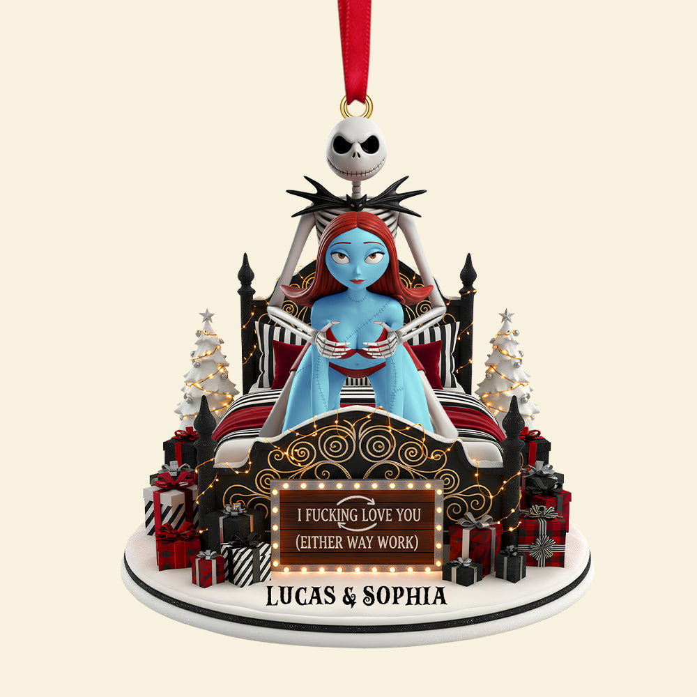 "I F***ing Love You (Either Way)" - Personalized Funny Couple Christmas Ornament - Unique Gift for Spooky Couples Ornament PopCulturePrints