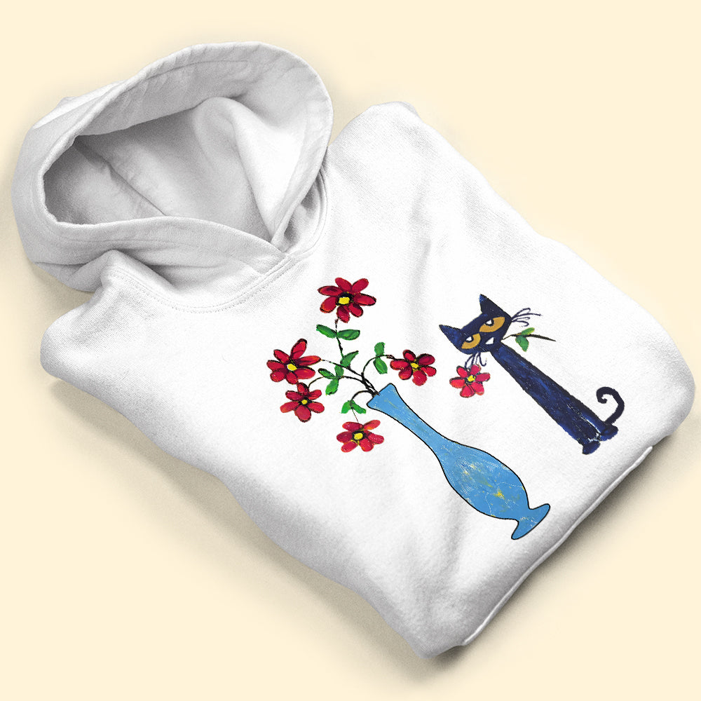 Charming Cat and Floral Art Sweatshirt