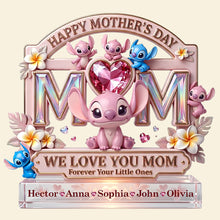 Load image into Gallery viewer, We Love You, Mom! - Personalized Pink Heart Mom Acrylic Plaque - Unique Gift for Mom &amp; Grandma Light Box PopCulturePrints

