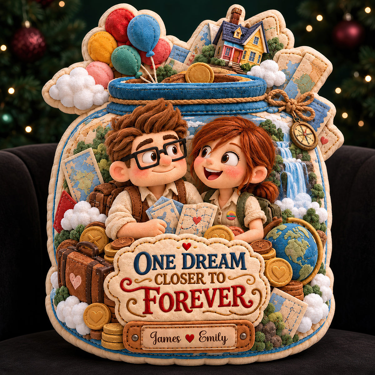 One Dream Closer to Forever - Personalized Dream Journey Couple Pillow