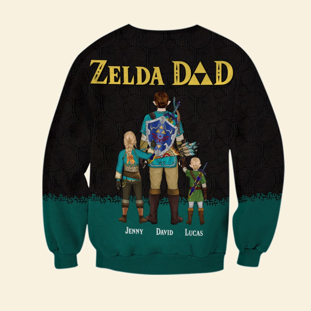 Personalized Zelda Dad Shirt - Custom Gamer Family Design