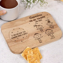 Load image into Gallery viewer, Grandma You Are Tea-Riffic - Personalized Serving Board with Cup Holder - a Unique Gift for Grandma Serving Board With Cup Holder PopCulturePrints
