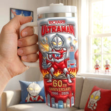 Load image into Gallery viewer, Celebrate 60 Years of Ultraman - Personalized Anniversary Giant Hero Tumbler Tumbler Cup PopCulturePrints
