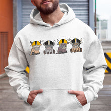 Load image into Gallery viewer, Highland Cows American Football Fan Hoodie Shirts PopCulturePrints
