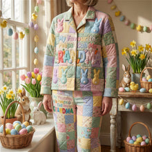 Load image into Gallery viewer, "My Favorite Peeps Call Me Grandma" - Personalized Easter Bunny Grandma Pajama Set Pajama Set PopCulturePrints
