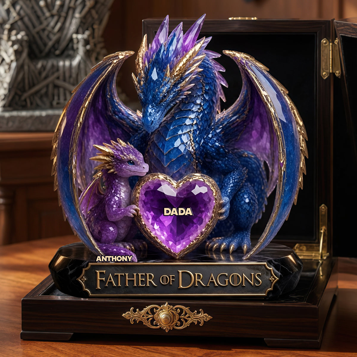 “Father of Dragons” - Personalized Acrylic Plaque - Unique Gifts for Dad and Grandpa Shaped Plaques PopCulturePrints