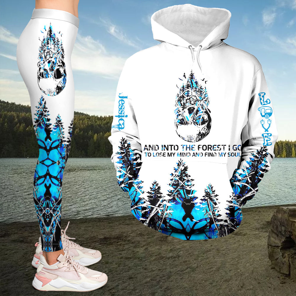 Custom Camping Girl Hoodie & Leggings Set - Forest Adventure Design