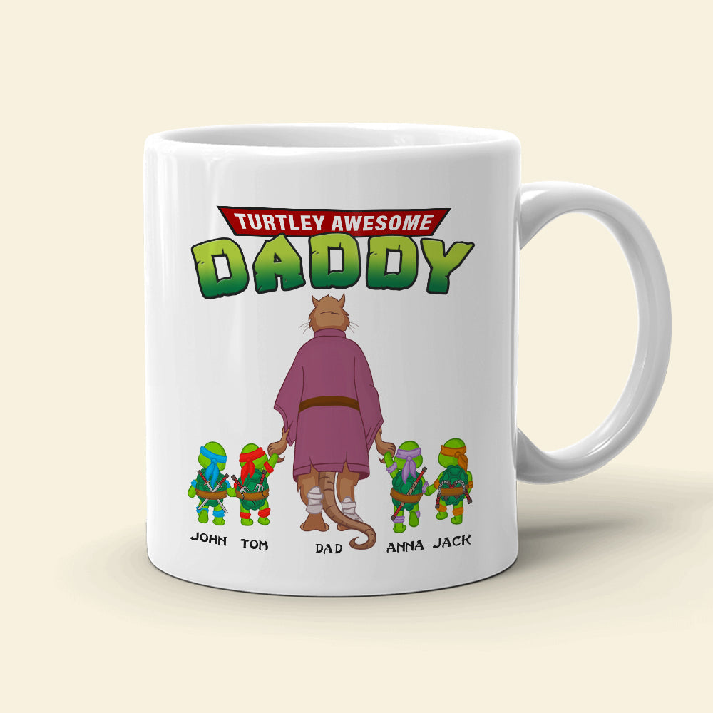Personalized Turtley Awesome Daddy Coffee Mug Coffee Mug PopCulturePrints