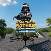 Load image into Gallery viewer, “I Am Their Father” - Futuristic Metal Weather Vane - Personalized Gift for Dads, Grandpas &amp; Father Figures Metal Signs PopCulturePrints
