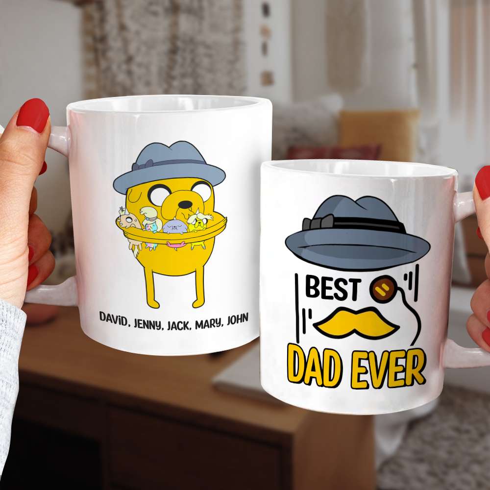 Best Dad Ever Personalized Mug with Custom Names Coffee Mug PopCulturePrints