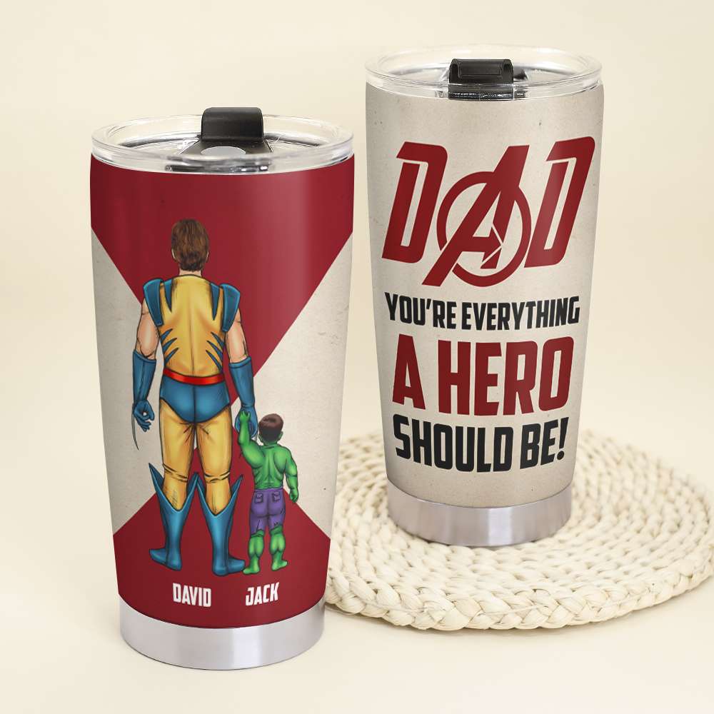 Super Dad and Son Personalized Tumbler