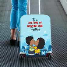 Load image into Gallery viewer, Personalized Couple Luggage Cover - Adventure Together Luggage Covers PopCulturePrints

