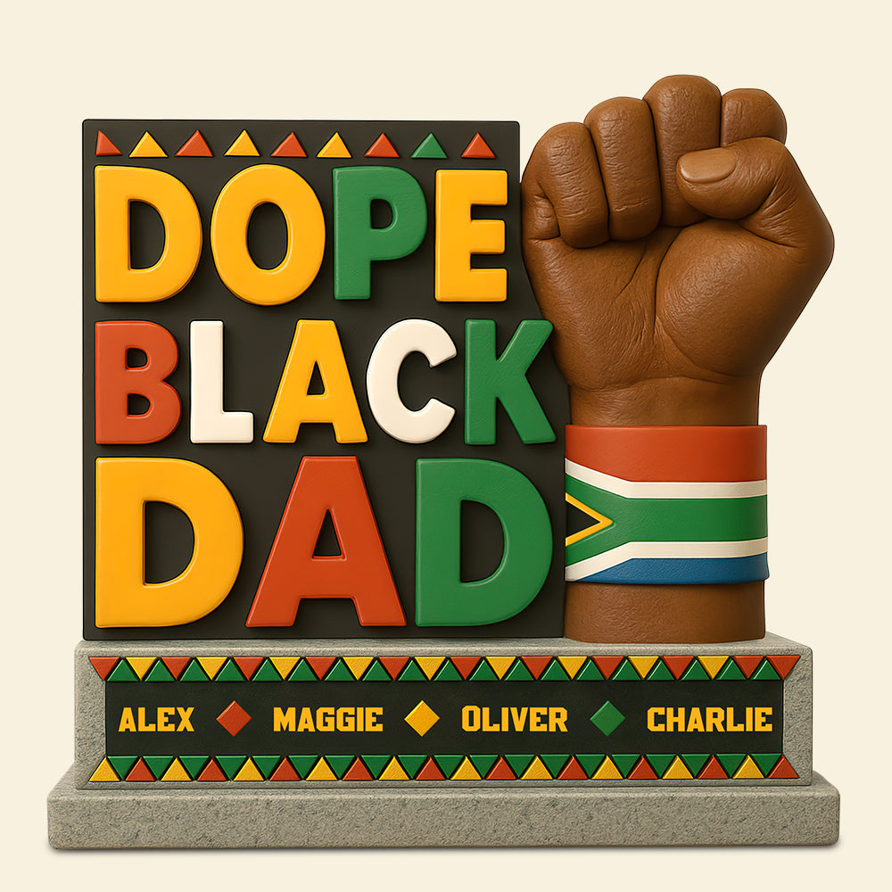 Celebrate Your Dope Black Dad - Custom Black Dad Acrylic Plaque Shaped Plaques PopCulturePrints