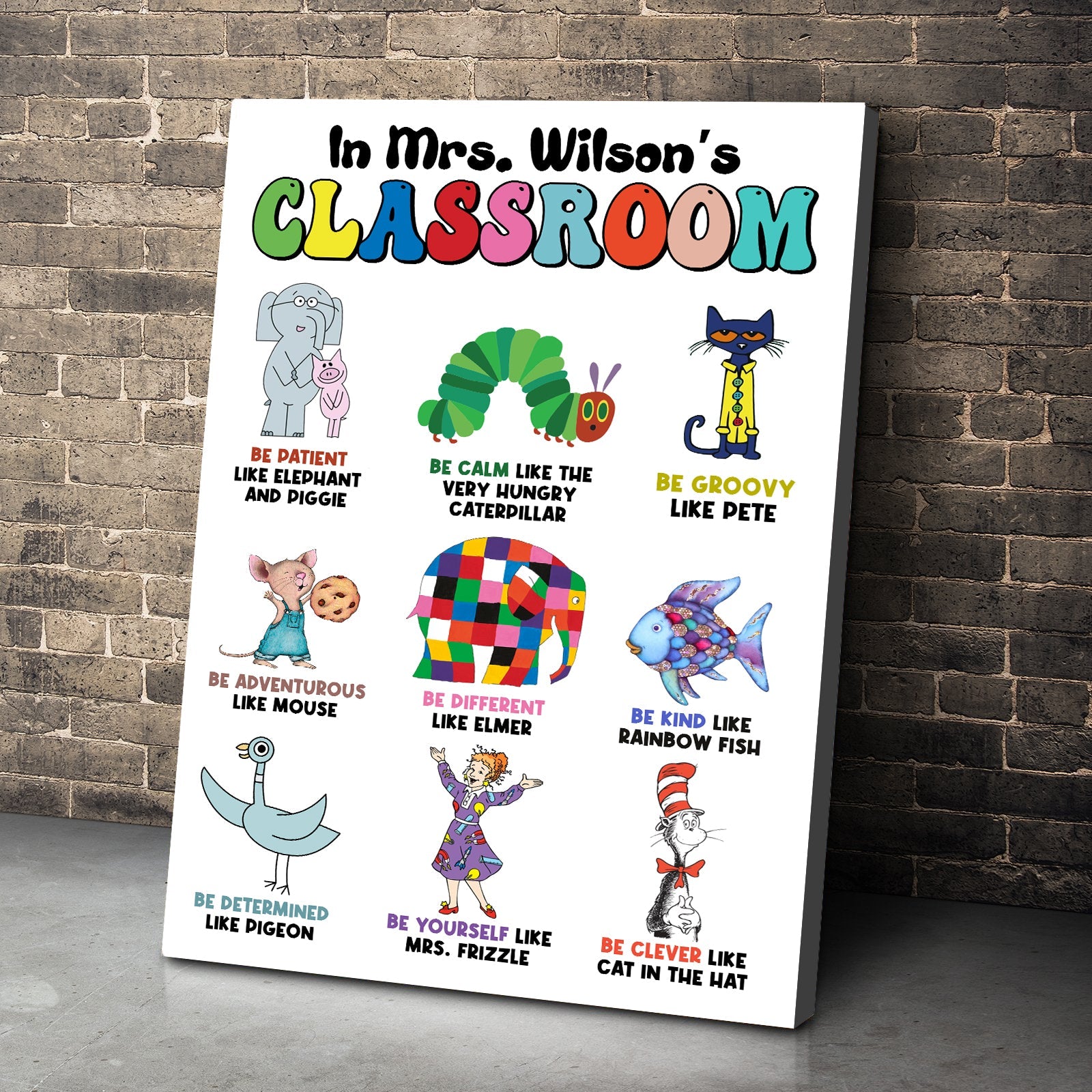 Personalized Teacher's Classroom Inspiration Canvas Poster & Canvas PopCulturePrints