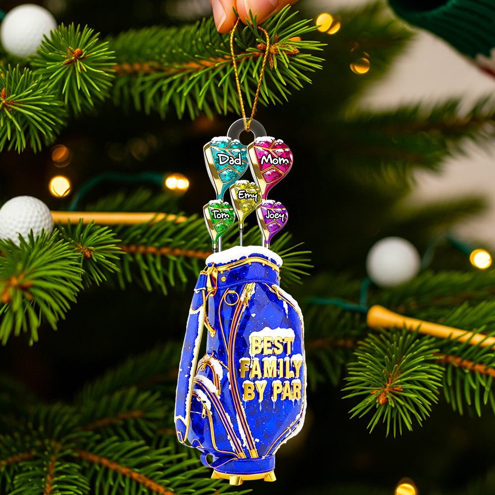 Best Family by Par Christmas Ornament - Personalized Golf Family Gift Ornament PopCulturePrints